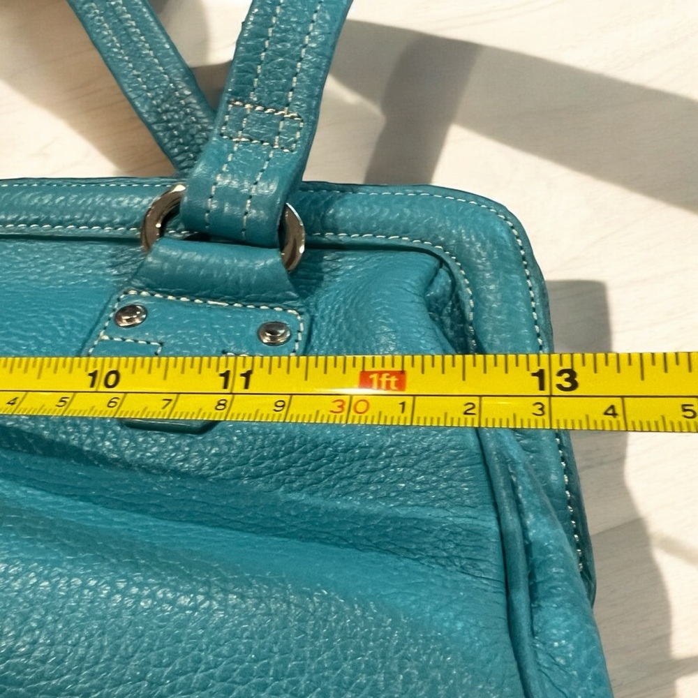 Vintage Tignanello Teal Leather Handbag - Picture 7 of 10